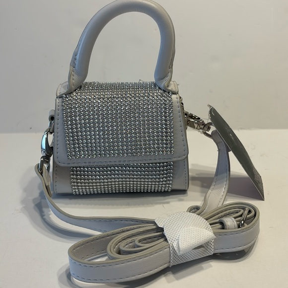 Wild Fable Silver Mini Rhinestone Embellishment Evening Crossbody Bag - Picture 1 of 14